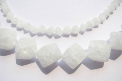 20%off--AAA grade 3strands 6-12mm cube genuine rock quartz bead box square cracked white spacer bead