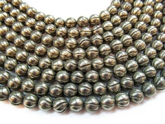 12mm full strand Pyrite bead high quality genuine Raw pyrite crystal round ball faceted carved iron 