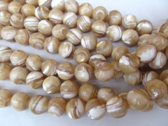 high quality Shell bead Jewelry 2strands 6-12mm MOP white shell bead round ball brown coffee black j