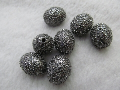 high quality 12pcs 18x22mm Pave Micro Rhinestone Brass Crystal Connector ,Rice Drum Hematite Gunmeta