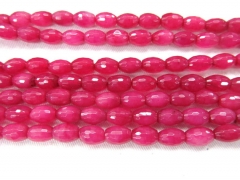 5strands 4-12mm Dark Green Jade Rice Faceted Beads Supplies Oval Beads cherry pink sapphire blue lap