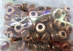 24pcs 8x10mm Diamond micro pave diamond bling disco ball round spacer bead Round drum gunmtal silver rose gold charm connetor Fi