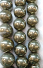 high quality 2strands 6-12mm genuine Raw pyrite round ball gunmetal grey matte jewelry bead