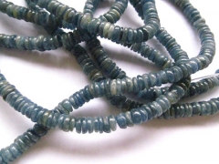 Natural Kyanite Gemstone high quality 3-8mm full strand Round rondelle wheel heishi Blue Loose Bead