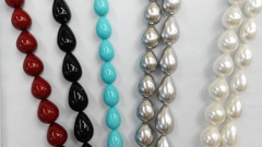 Pearl Gergous 10x14-15x20mm full strand drop teadrop cubic black jet white grey turquoise red mxied 
