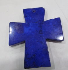 2pcs 50x80mm howlite Turquoise stone Cross blue white pink oranger red Mixed turquoise pendant jewel