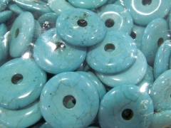 12pcs 16-50mm turquoise Beads Turquoise stone Donut roundel turquoise pendant blue white red conneto