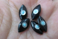20pcs 5x10mmTop Quality Genuine MOP Shell mother of pearl Evil Eyes Marquise Blue White black Cabochons b