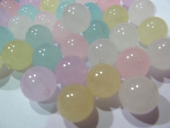 fashion 2strands 6 8 10 12mm Jade Beads Round Ball Blue Clear white Black Cherry Fuchsia Pink Red Gr