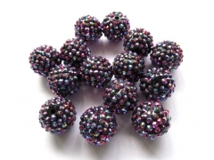 high quality 22mm 24pcs micro pave rhinestone Shamballa Beads Round balls silver beads Shamballa jewelry loose beads