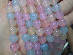high quality 5strands 6 8 10 12mm Natual agate gemstone round ball pink blue yellow mixed jewelry be