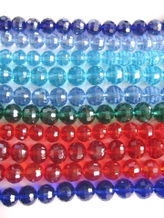 5strands 3-12mm Topaz smoky Crystal like gorgous high quality round ball Faceted red blue grey green