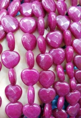 Wholesale Jade Heart Love Faceted Beads cherry purple hot red green Sapphire Blue Black White mixed 