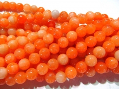 5strands 3 4 6 8 10 12mm oranger Jade Beads Round Ball Polished Asssortment jewelry Loose bead