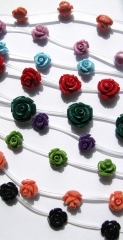 Rose carved bead 100pcs 6-15mm Acrylic Resin Platic rose fluorial carved assortment jewelry beads