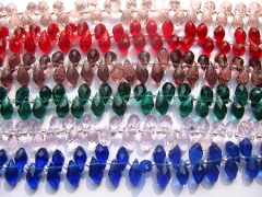 5strands 6x12 8x15mm Crystal like gorgous drop teardrop faceted multicolor jewelry beads