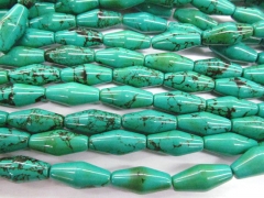 2strands 10x20mm Tibetant Turquoise stone drum rice barrel bicone Bule Green spacer Bead
