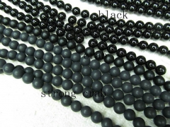 20%off--20strands 8mm  Natural Brazil Agate Gem Round Ball Black Jet white loose