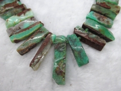 Natural chrysoprase Opal gems genuine Amazonite bead rectangle along column freeform necklace beads