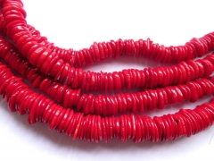 high quality Genuine Coral 8 10 12 14 16mm full strand Pinwheel Heishin Red Orange loose bead