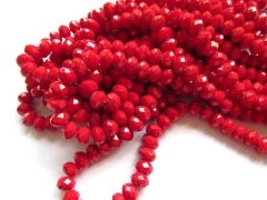 high quality 2strands 2x4-10x16mm Crimson Red Jade Rondelle Abacus Faceted Beads mixed jewelry makin