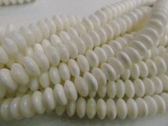 natural white shell high quality 2strands 4-10mm wheel rondelle pinwheel loose bead