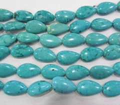 2strands 17-25mm high quality turquoise gemstone teardrop drop peach wholesale loose bead black turq