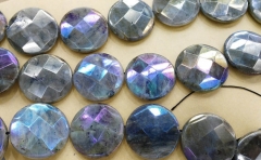 AB Mystic Genuine Labradorite gemstone 10-30mm full strand round disc square box faceted jewelry bea