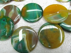 wholesale 20 25 30 35mm full strand Natural Brazil Agate Sardonyx Agate Carmerial round button coin 