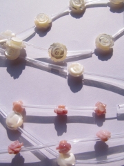 free ship--MOP shell beads 2strands 6 -2mm Genuine MOP Shell Pearl Shell Rose flower shell bead