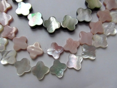 Full strand 8-14mm Shell Clover bead Genuine MOP Shell ,Pearl Shell clover florial white black yello