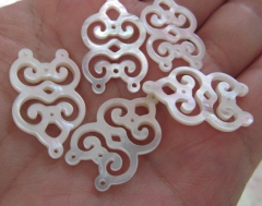 top quality 6pcs large Genuine MOP Shell ,Pearl Shell bottle filigree Carved white Jewelry pendant