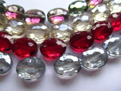 high quality 2strands 10-25mm Crystal like gorgous egg oval Faceted Ocean blue green red ruby grey b