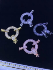 6pcs 20mm CZ Micro Pave Diamond paved Spring Clasp Jewelry findings Micro Pave jewelry clasp necklac