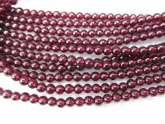 high quality 2-12mm genuine garnet gemstoner round ball crimsone red Burgundy jewelry beads