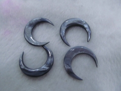 50pcs 40-50mm shell jewlery Double Ended White/Ivory crescent shaped pendant white blue grey spikes 