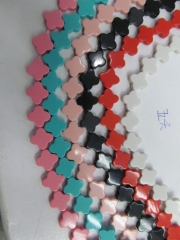 2strands 8-12mm  turquoise clove flowers  pink red blue white black mixed beads