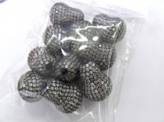 Handmade Micro Pave Diamond Connector, Pave Diamond CZ Spacer Jewelry Drop Carved Bead 6pcs 10-16mm