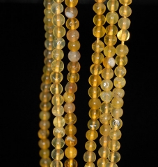 4mm Yellow Opal Gemstone Grade AB Round 4mm Loose Beads 7.5 inch Half Strand (90191815-342)