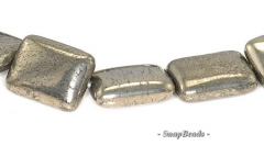 10x8mm Palazzo Iron Pyrite Gemstone Rectangle 10x8mm Loose Beads 15.5 inch Full Strand (90144983-406)