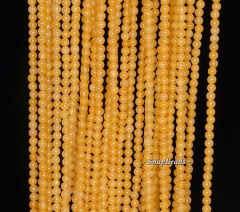 2mm Golden Honey Jade Gemstone Grade A Yellow Orange Round 2mm Loose Beads 15.5 inch Full Strand (90143434-107-2g)