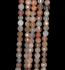 4mm Party Mix Assorted Gemstone Faceted Round 4mm Loose Beads 7.5 inch Half Strand (90191911-342)