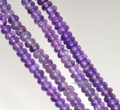 5x3mm Amethyst Gemstone Rondelle Loose Beads 15.5 inch Full Strand (90191268-B20-533)