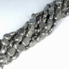 8x6mm Iron Pyrite Gemstone Grade AB Oval Loose Beads 16 inch Full Strand (90185946-854)