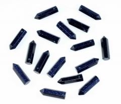 31x8mm Blue Sandstone Gemstone Point Healing Chakra Hexagonal Point Focal Bead BULK LOT 2,4,6,12 and 50 (90183764-368)