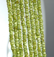 4x2mm Peridot Gemstone Grade A Green Rondelle Loose Beads 14 inch Full Strand (90184954-899)