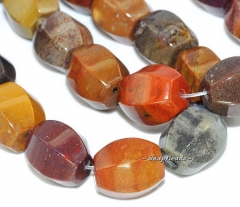 Symphony Ocean Agate Gemstone Earthy Brown Hexagon Barrel Cube 14X12MM Loose Beads 7.8inch Half Strand (90164797-19)