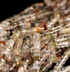 6MM Acicular Rainbow Gold Rutile Quartz Gemstones Micro Faceted Round 6MM Loose Beads 8 inch Half Strand (90107716-122)