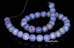10MM Titanium Lavender Purple Pixie Dust Druzy Gemstone, Purple, Round 10MM Loose Beads 15 inch Full Strand (90145921-208)