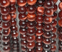 10mm Mahogany Red Tiger Eye Gemstone Grade AAA Round Loose Beads 15.5 inch Full Strand (90186257-737)